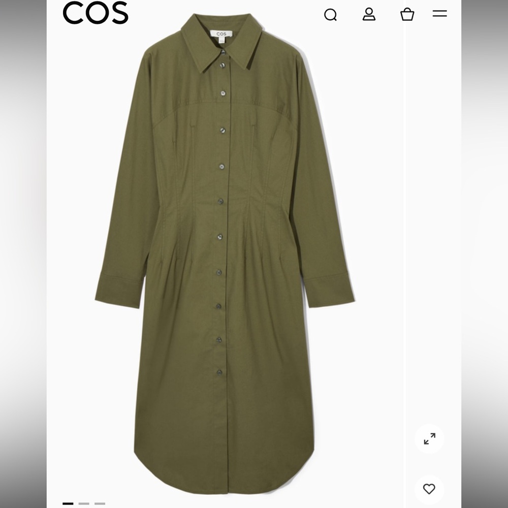 COS Olive Long Sleeve Dress